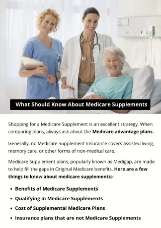 what should know about medicare supplements