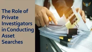 the role of private investigators in conducting asset searches