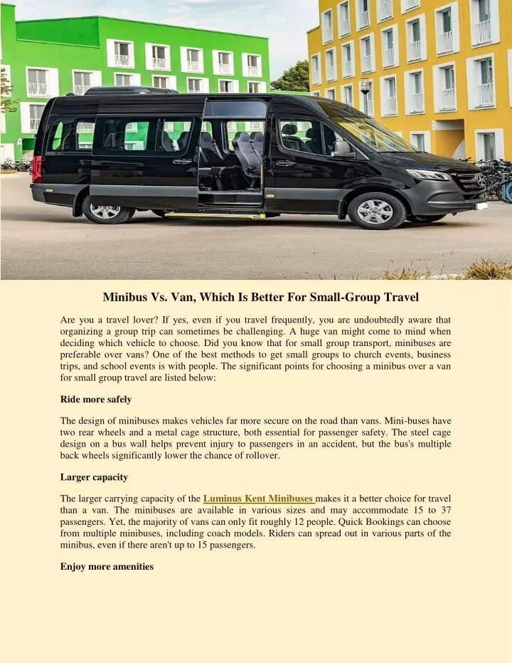 minibus vs van which is better for small group