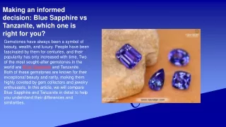 Making an informed decision: Blue Sapphire vs Tanzanite, which one is right for