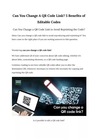 Can you change a qr code link