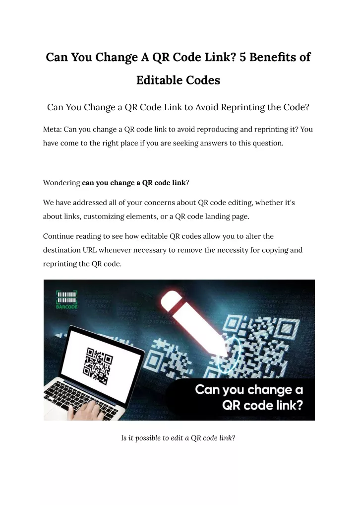 can you change a qr code link 5 benefits of