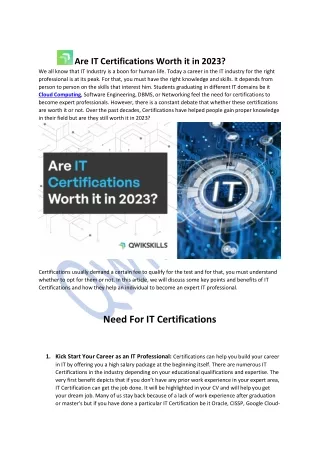 Are IT Certifications Worth it in 2023?