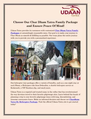 Char Dham Yatra Family Packages