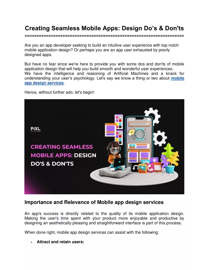 creating seamless mobile apps design do s don ts