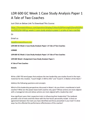 ldr 600 gc week 1 case study analysis paper