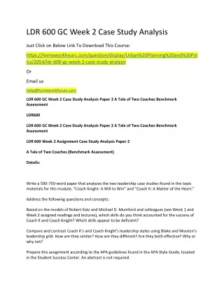 ldr 600 gc week 2 case study analysis