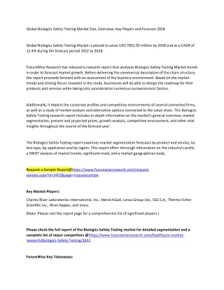 global biologics safety testing market size
