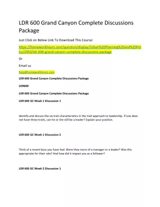 ldr 600 grand canyon complete discussions package