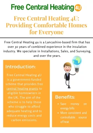 Free Central Heating 4U Providing Comfortable Homes for Everyone