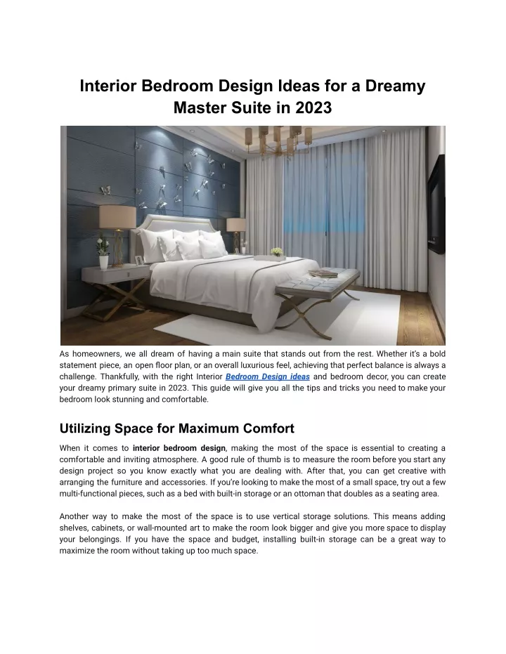 interior bedroom design ideas for a dreamy master