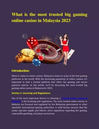Top Malaysian Online Casinos for 2023 – Play Now