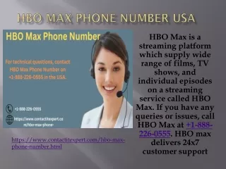 HBO MAX PHONE NUMBER USA