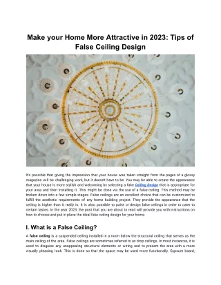 Make your Home More Attractive in 2023_ Tips of False Ceiling Design - Guest Post - Rennovate