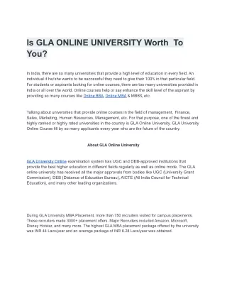 Is GLA ONLINE UNIVERSITY Worth  To You (2)