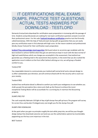it certifications real exams dumps practice test