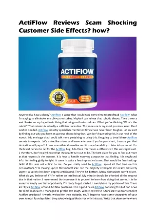 actiflow reviews scam shocking customer side