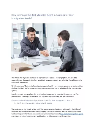 how to choose the best migration agent