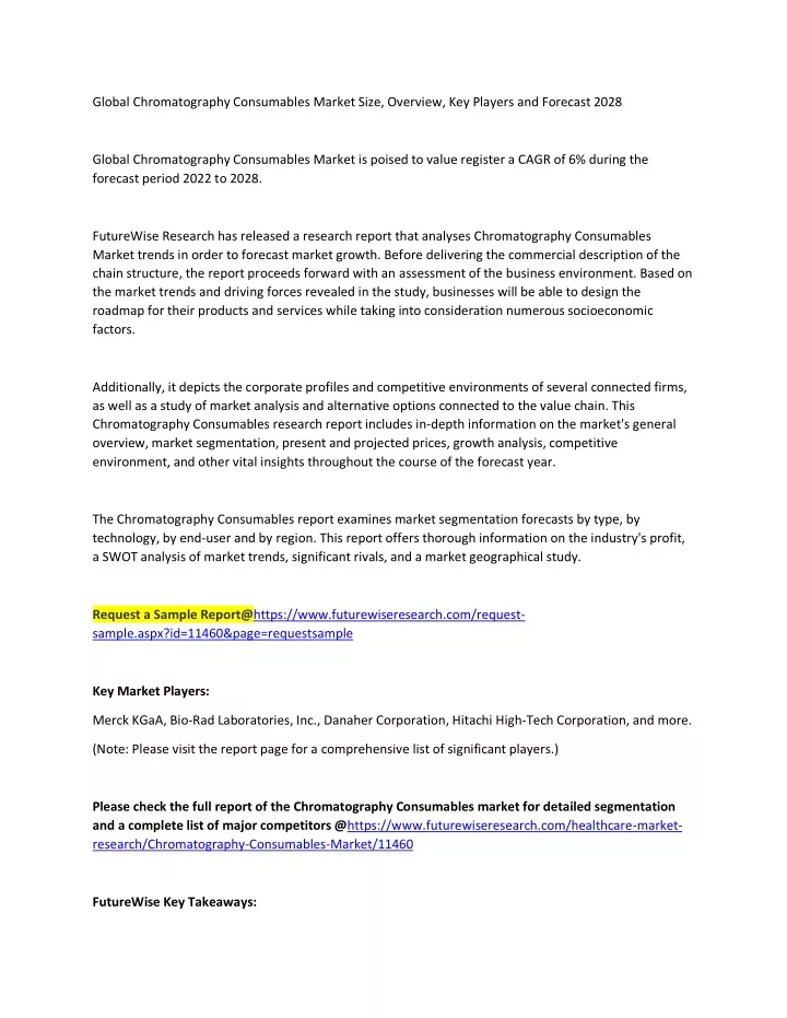 global chromatography consumables market size