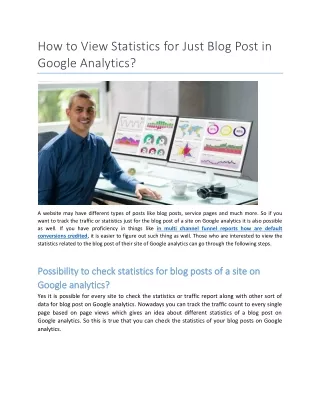 How to view statistics for just blog post in Google Analytics?