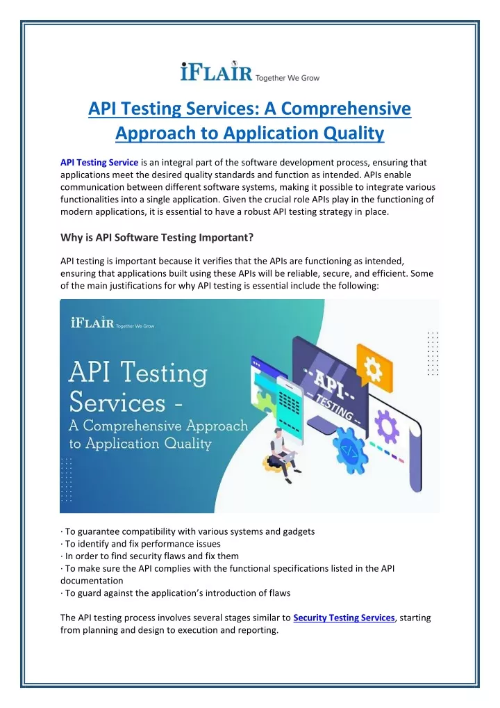 api testing services a comprehensive approach