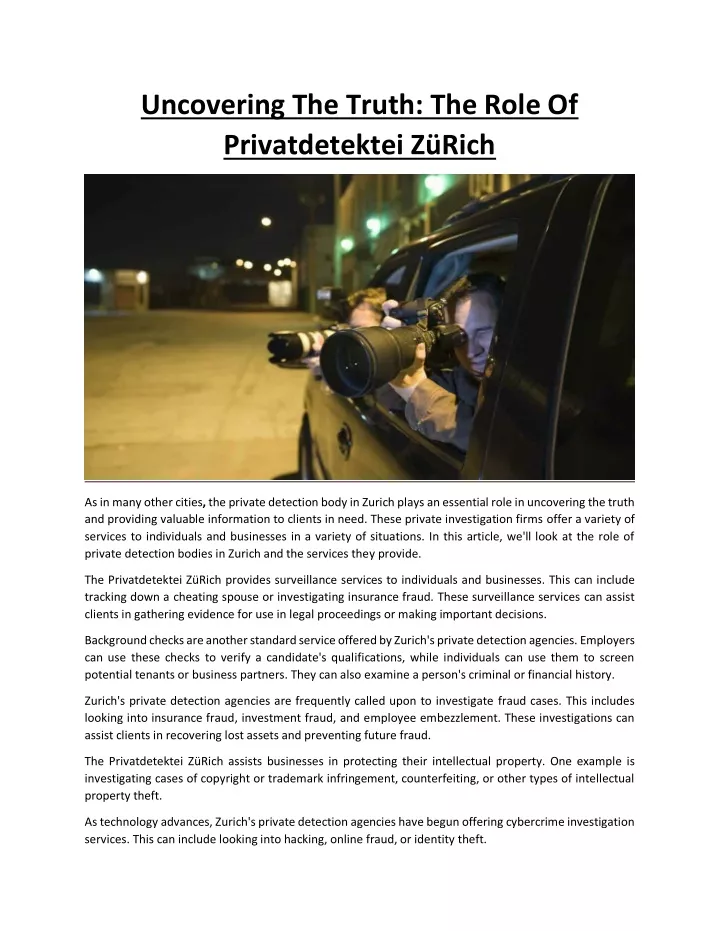 uncovering the truth the role of privatdetektei
