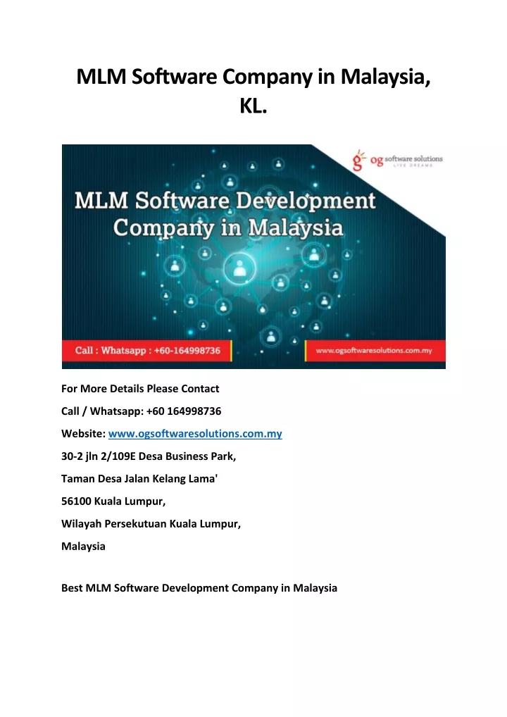 mlm software company in malaysia kl