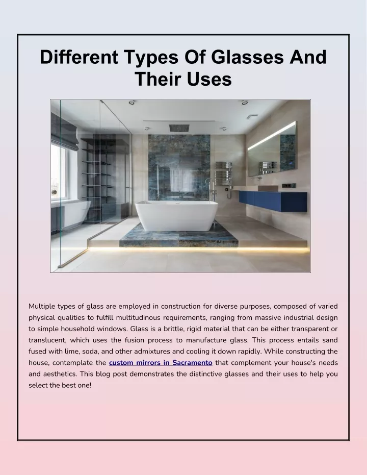 different types of glasses and their uses