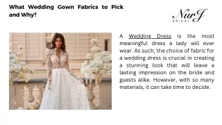 What Wedding Gown Fabrics to Pick and Why