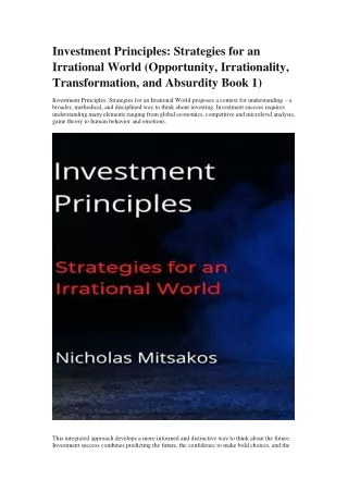 Investment Principles: Strategies for an Irrational World