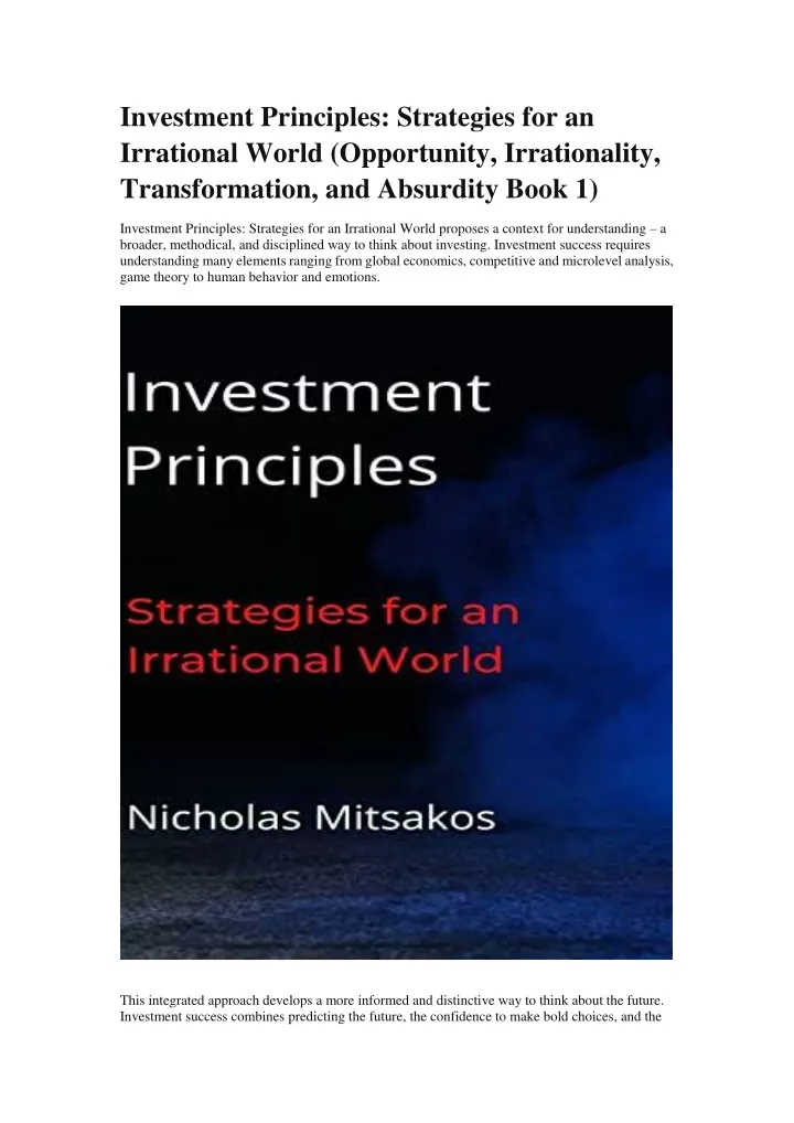 investment principles strategies