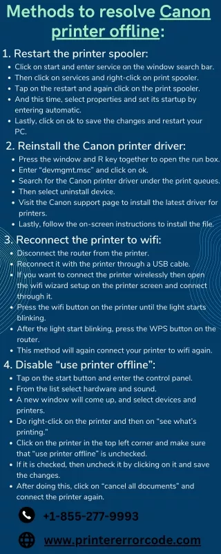 Canon Printer Offline : Instantly solve the issue