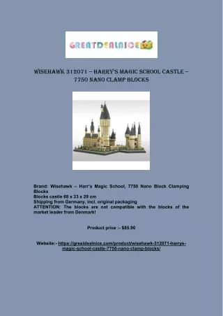 WISEHAWK 312071 – HARRY’S MAGIC SCHOOL CASTLE – 7750 NANO CLAMP BLOCKS