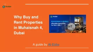 Why Purchase and Rent Property in Dubai's Muhaisnah 4?