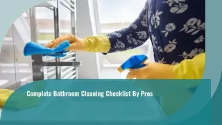 Complete Bathroom Cleaning Checklist By Pros