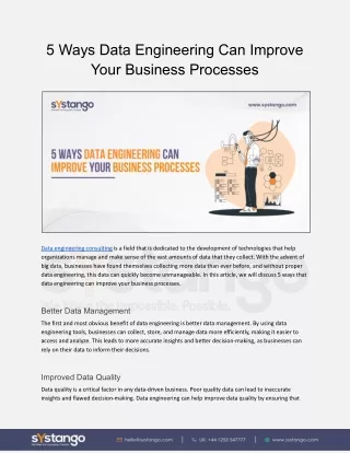 5 ways data engineering can improve your business