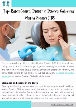 Top-Rated General Dentist in Downey, California - Monica Puentes DDS