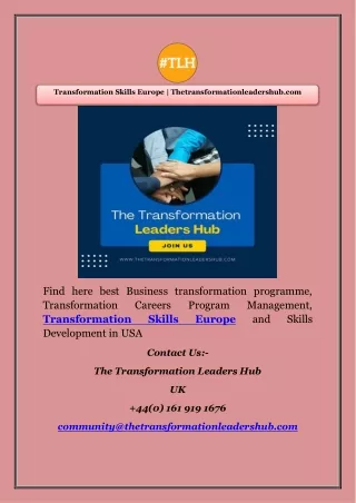 Transformation Skills Europe | Thetransformationleadershub.com