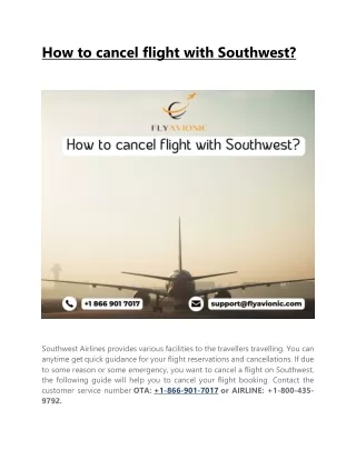 How to cancel flight with Southwest