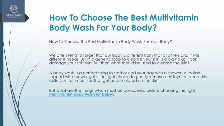 how to choose the best multivitamin body wash for your body