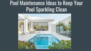 Pool Maintenance Ideas to Keep Your Pool Sparkling Clean