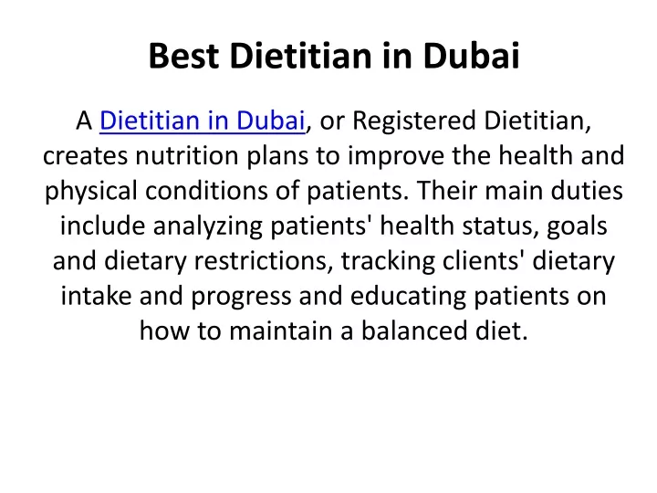 best dietitian in dubai