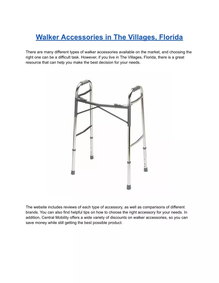 walker accessories in the villages florida