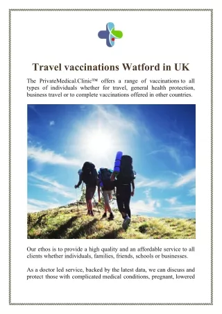Travel vaccinations Watford in UK