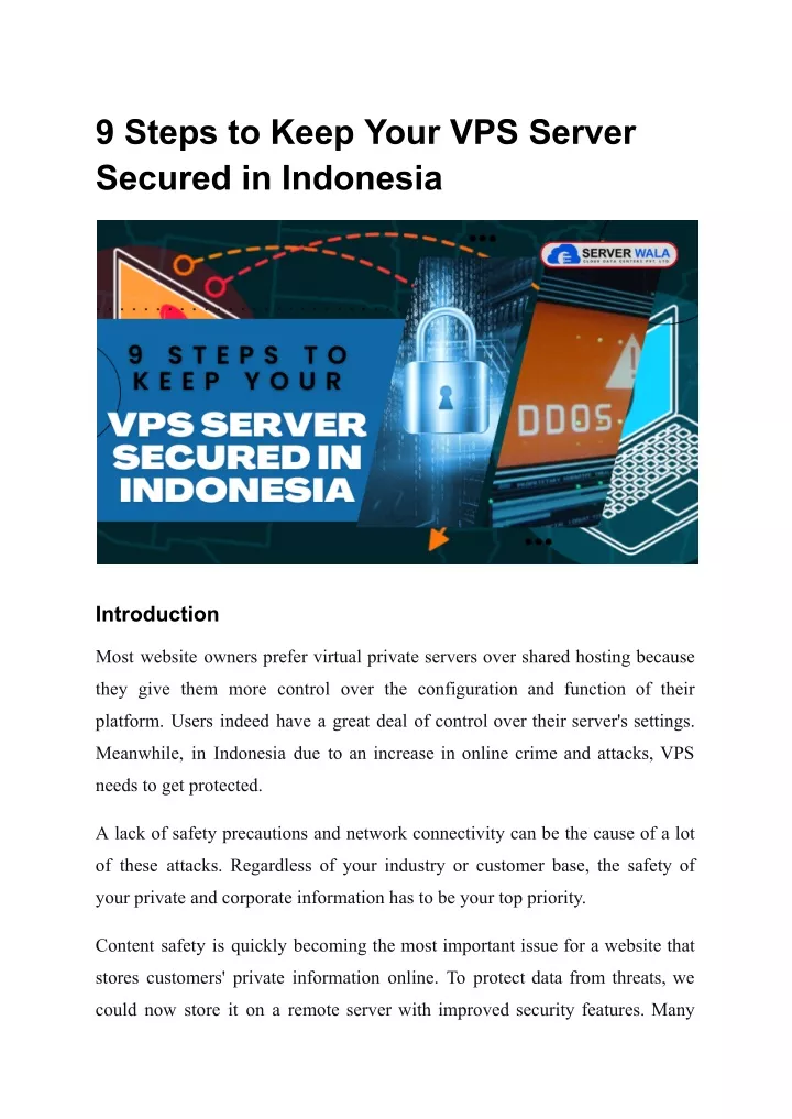 9 steps to keep your vps server secured