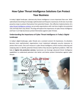 How Cyber Threat Intelligence Solutions Can Protect Your Business
