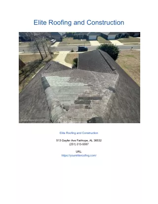 Elite Roofing and Construction