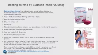 Budecort Inhaler | Pulmicort Inhaler | Dosage | Uses