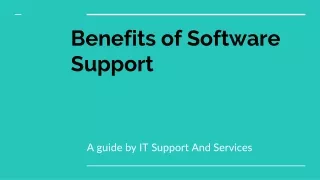 The advantages of software support
