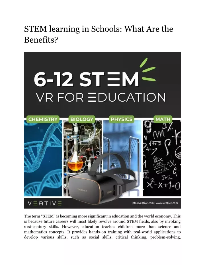 stem learning in schools what are the benefits